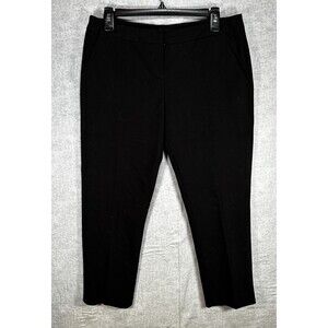 Amanda + Chelsea Womens Cropped  Dress Pants Size 8 Black Flat Mid Rise